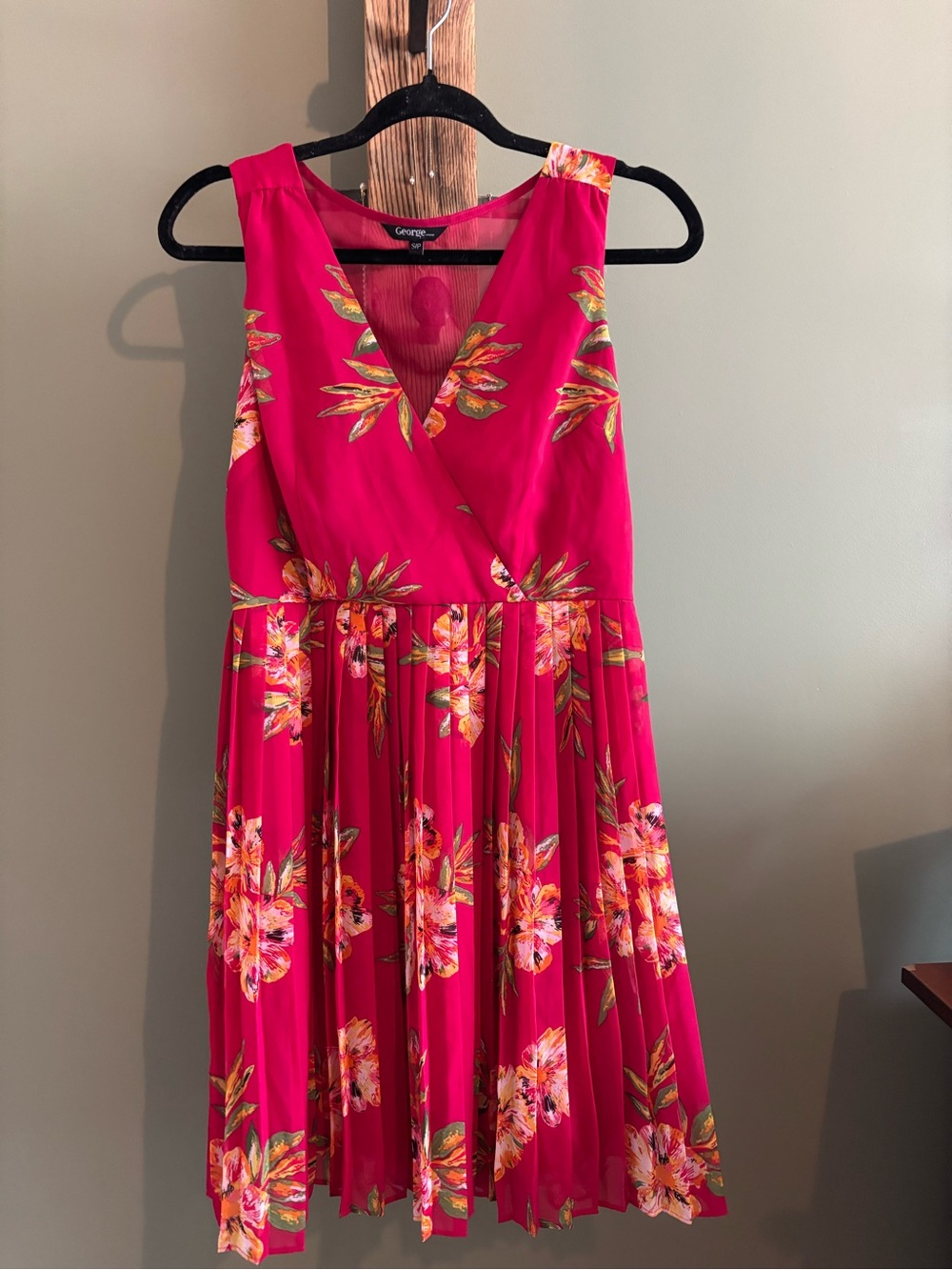 221.) George /  Pink Floral Fit & Flare Dress
